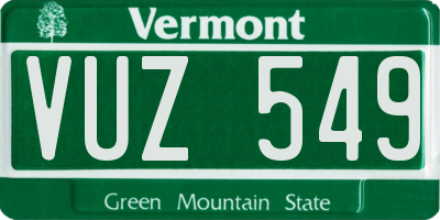 VT license plate VUZ549