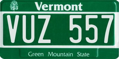 VT license plate VUZ557