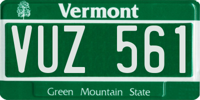 VT license plate VUZ561
