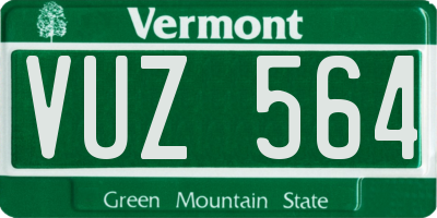 VT license plate VUZ564