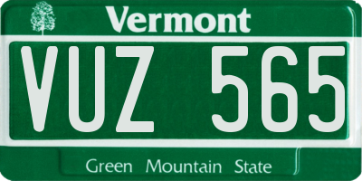 VT license plate VUZ565
