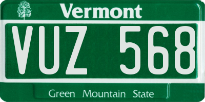 VT license plate VUZ568