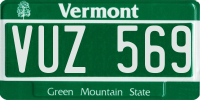 VT license plate VUZ569