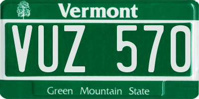VT license plate VUZ570