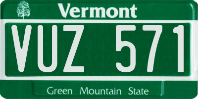VT license plate VUZ571