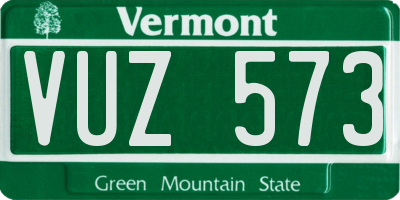 VT license plate VUZ573