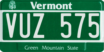 VT license plate VUZ575