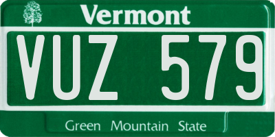 VT license plate VUZ579