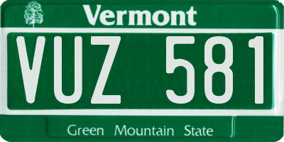 VT license plate VUZ581