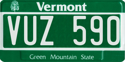 VT license plate VUZ590