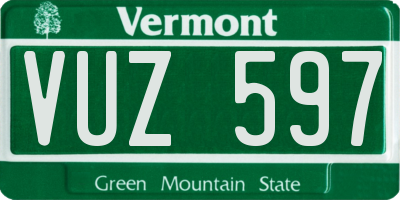 VT license plate VUZ597
