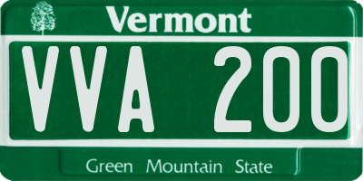 VT license plate VVA200