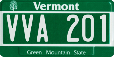 VT license plate VVA201