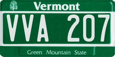 VT license plate VVA207
