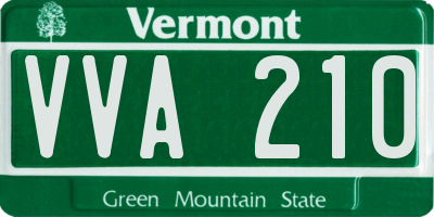 VT license plate VVA210