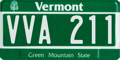 VT license plate VVA211