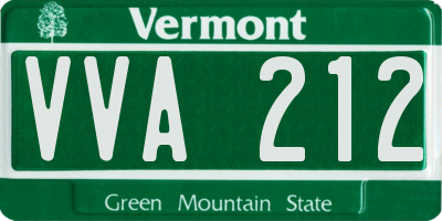 VT license plate VVA212