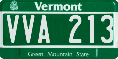 VT license plate VVA213