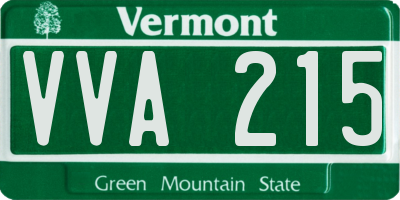 VT license plate VVA215