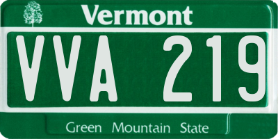 VT license plate VVA219