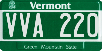 VT license plate VVA220