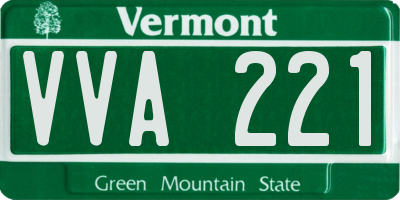VT license plate VVA221