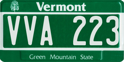 VT license plate VVA223
