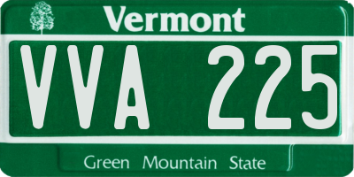 VT license plate VVA225