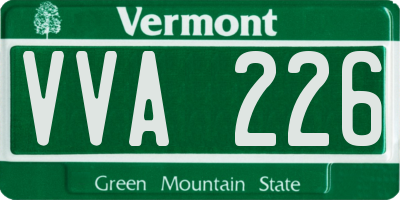 VT license plate VVA226