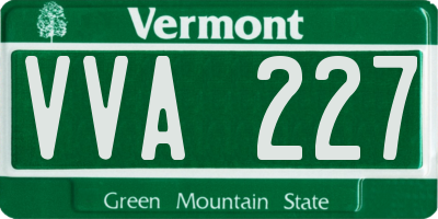 VT license plate VVA227
