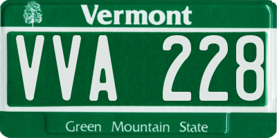 VT license plate VVA228