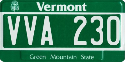 VT license plate VVA230