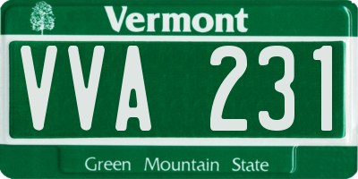 VT license plate VVA231