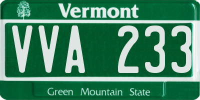 VT license plate VVA233