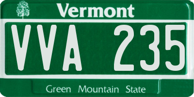 VT license plate VVA235