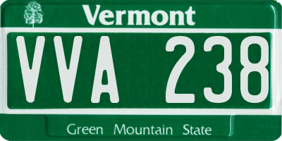 VT license plate VVA238