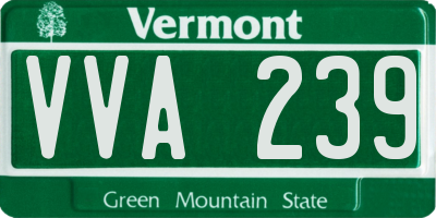 VT license plate VVA239