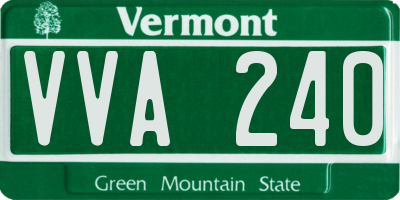 VT license plate VVA240