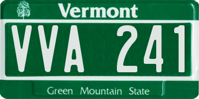 VT license plate VVA241