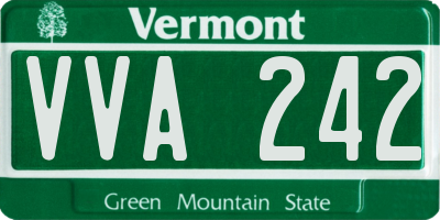 VT license plate VVA242