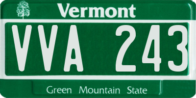 VT license plate VVA243