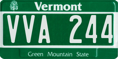 VT license plate VVA244