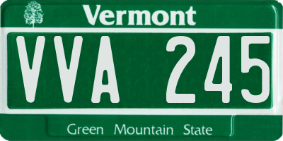 VT license plate VVA245