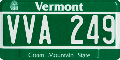 VT license plate VVA249