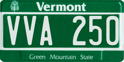 VT license plate VVA250