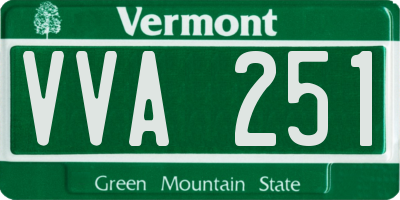 VT license plate VVA251