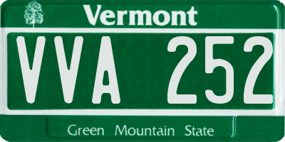VT license plate VVA252