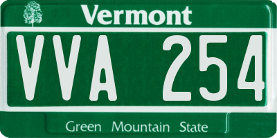VT license plate VVA254