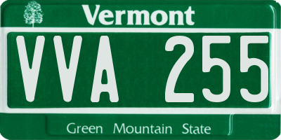VT license plate VVA255