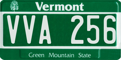 VT license plate VVA256